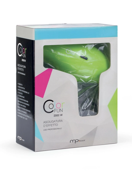 Asciugacapelli Color FUN potente e leggero per styling professionale a casa