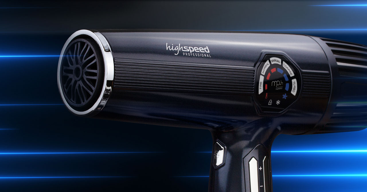 Asciugacapelli professionale per parrucchieri HighSpeed - tecnologia ionica e motore ad alte prestazioni per saloni